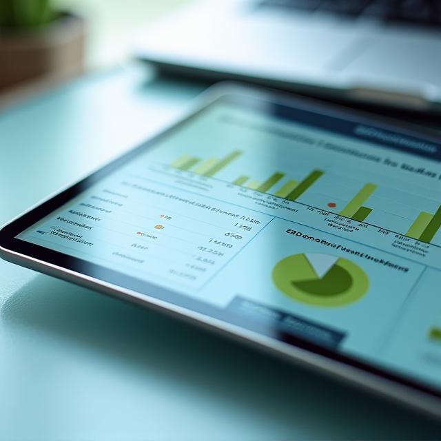 Financial data analytics dashboard showing sustainable investment metrics